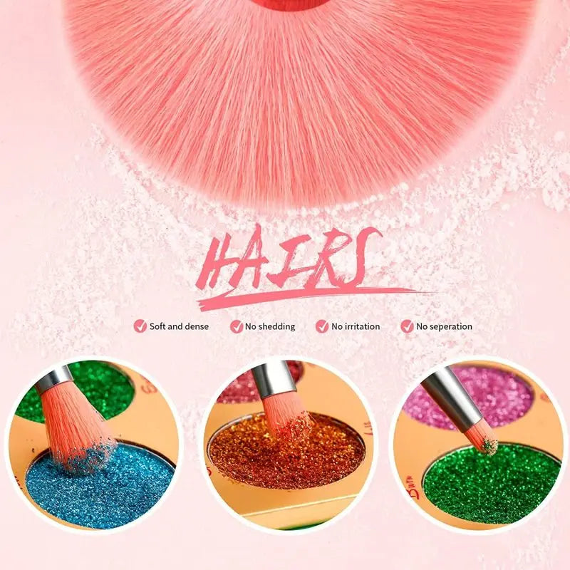 pink makeup brush set