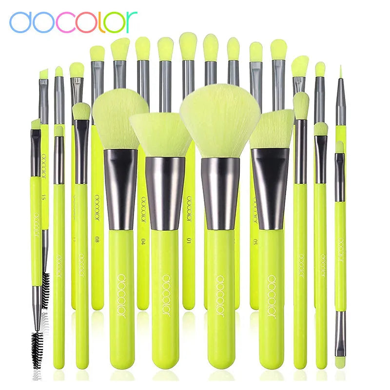Green Makeup Brush Set