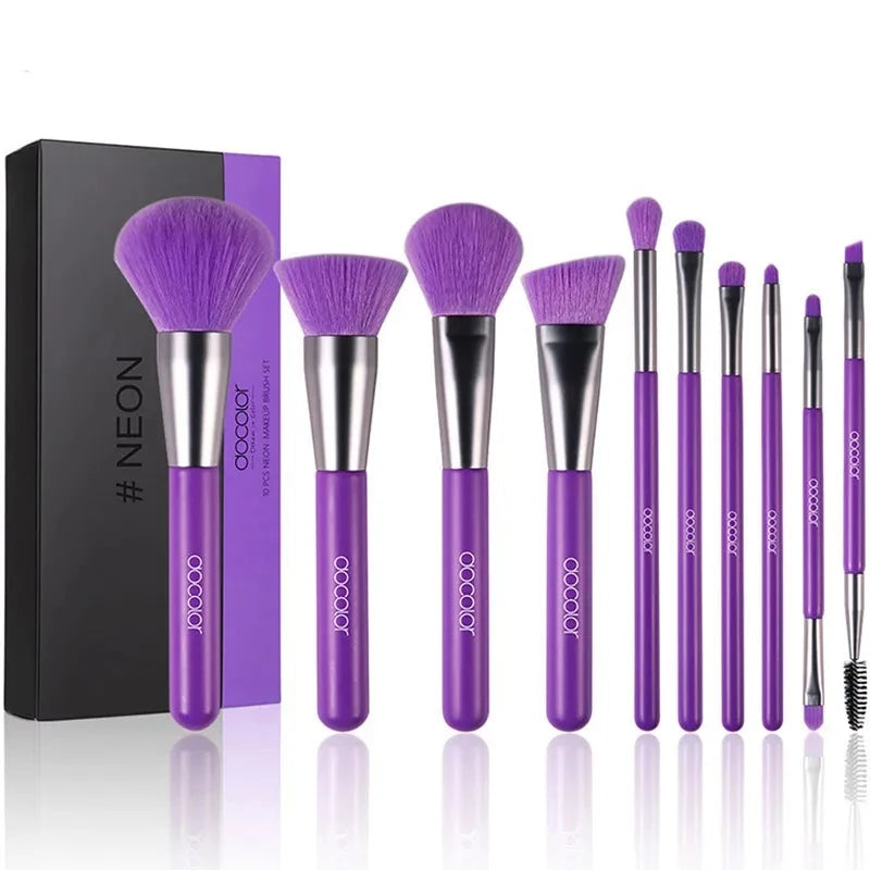 pink makeup brush set