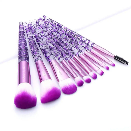 Brittany Glowy 'n' Glam Makeup Brushes Set - Plum - Brittany Cosmetics