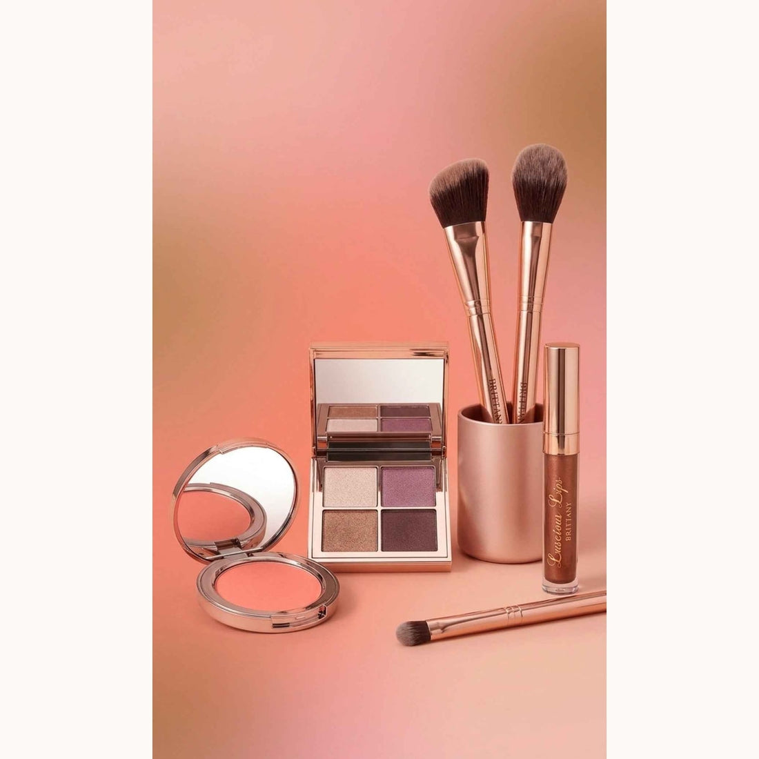 Brittany Cosmetics Golden Hour Glam Kit – warm makeup bundle for a glowing, luminous finish
