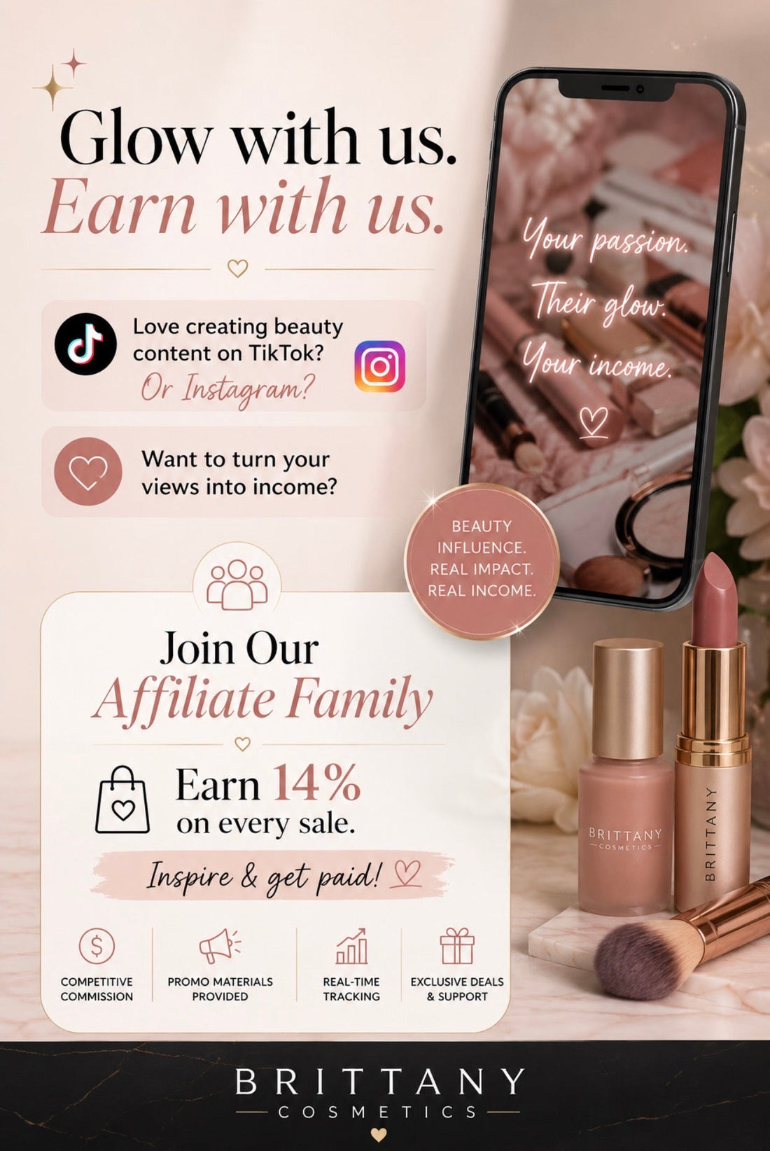 Earn Money Doing What You Love – Join the Brittany Cosmetics Affiliate Programme