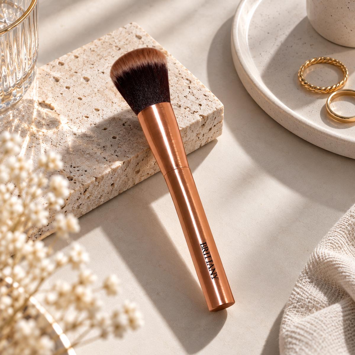 Achieve Flawless Skin with Our Luxurious Finishing Powder Brush for a Perfect Makeup Routine