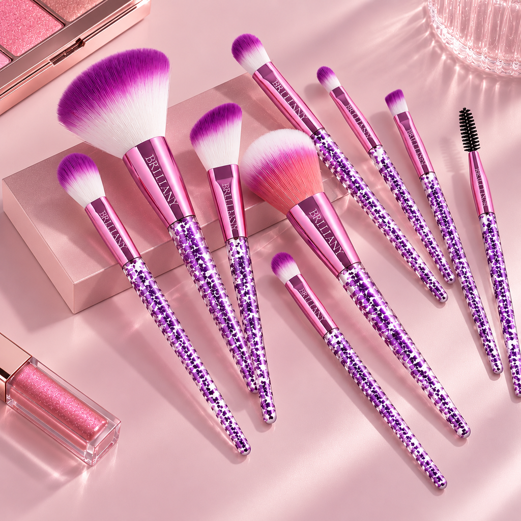 Makeup Brush Set - Brittany Glowy 'n' Glam Plum Edition