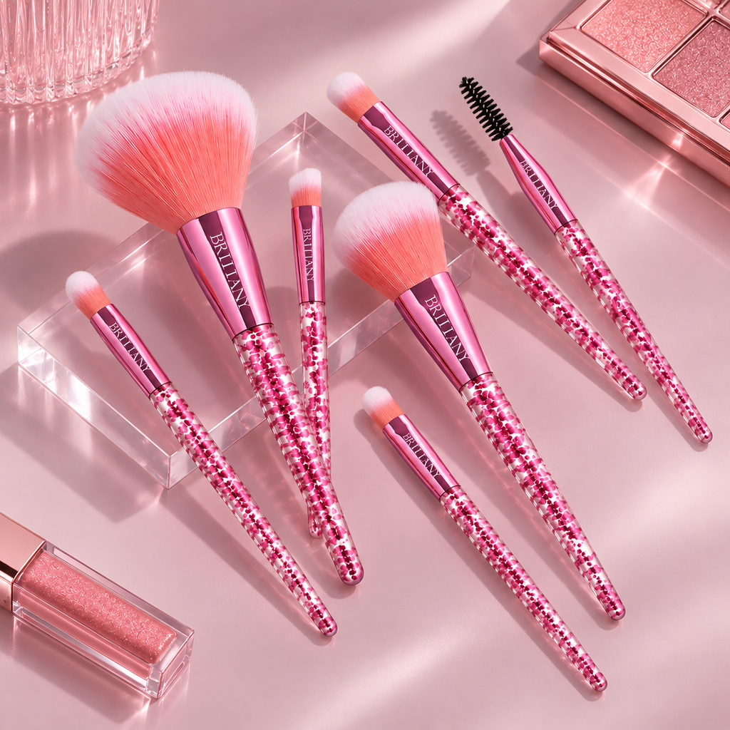 Brittany Glowy ‘n’ Glam Makeup Brush Set - Ruby Edition for Flawless Finishing
