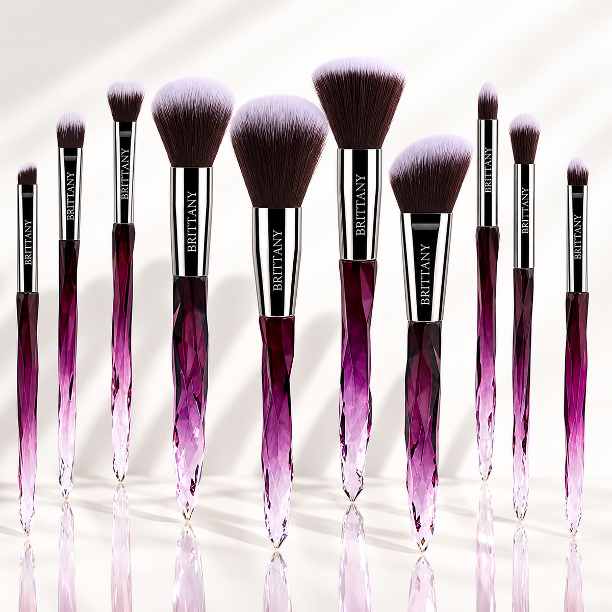 Pink Crystal Makeup Brush Set - Elevate Your Beauty Routine with Crystal Elegance