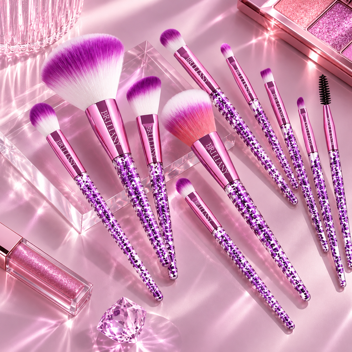 Makeup Brush Set - Brittany Glowy 'n' Glam Plum Edition