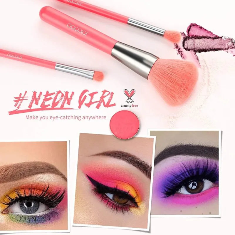 pink makeup brush set