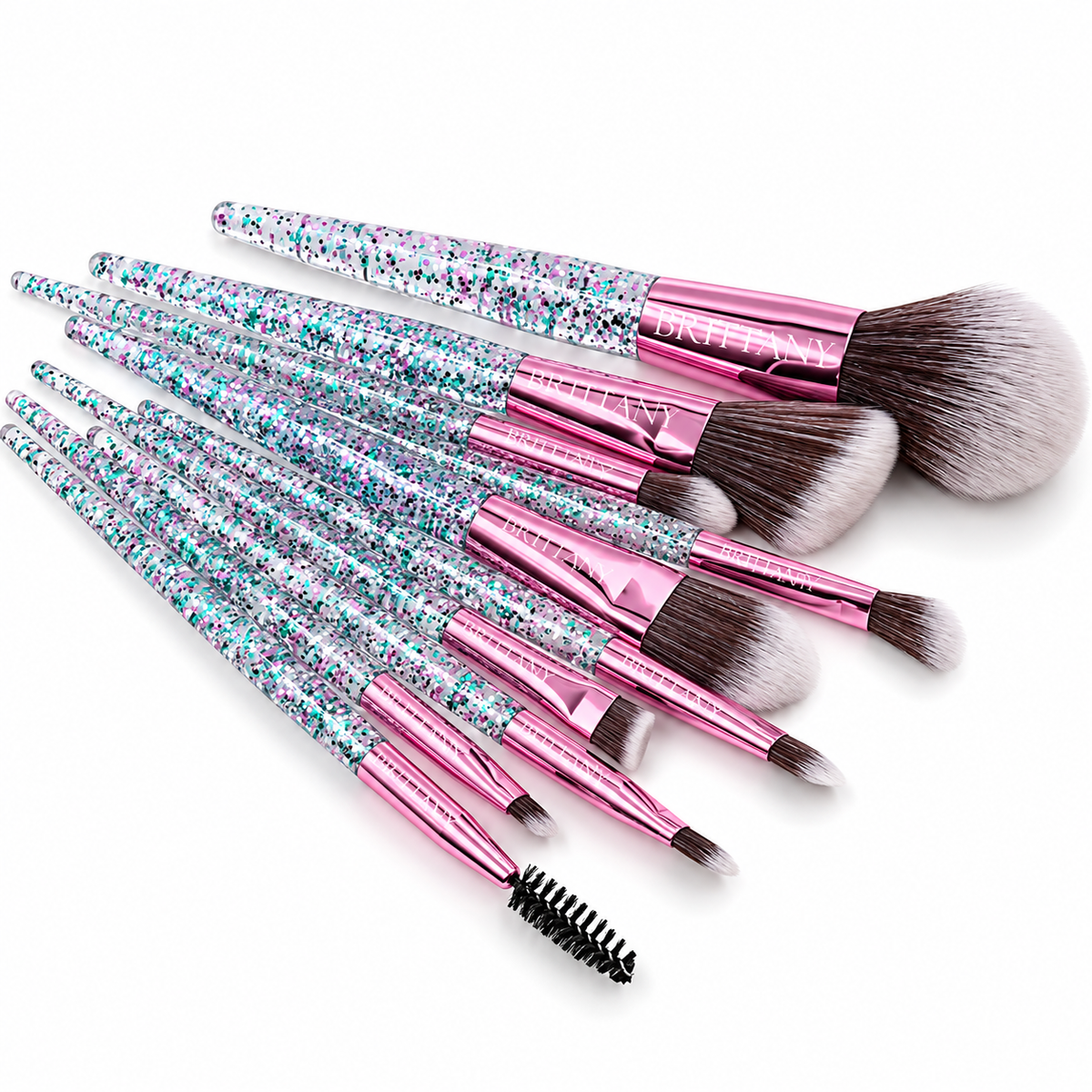 Glowy 'n' Glam Makeup Brush Set: Achieve Effortless Radiance with Brittany's 10-Piece Brush Collection