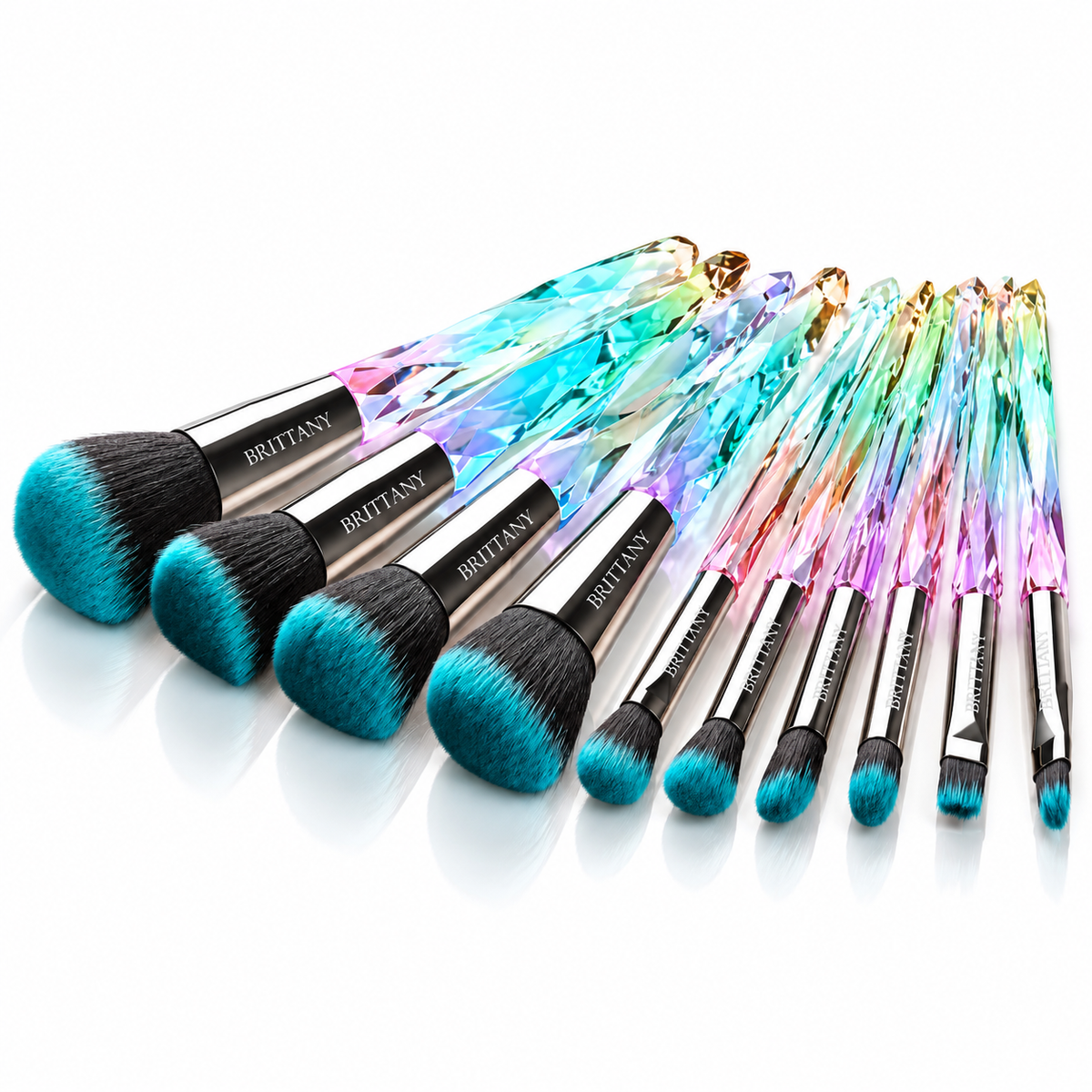 Blue Crystal Makeup Brush Set - Elevate Your Beauty Routine with Flawless Precision